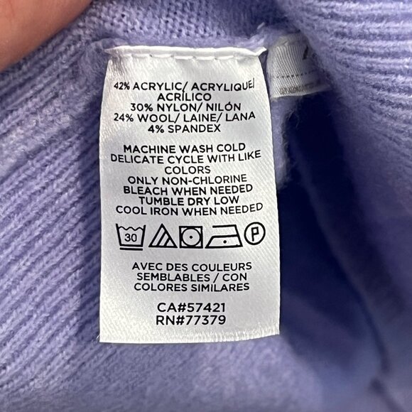 Ann Taylor Drop Shoulder V-Neck Wool Blend Sweater Classic Comfort Preppy Medium - Picture 10 of 12